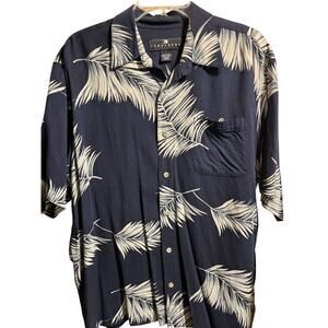 Vintage Consensus Sportswear Men’s Rayon Shirt Size L Blue Floral Hawaiian EUC